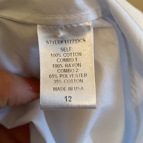 Adam lipped light blue blouse with white ruffle sleeves - Picture 5 of 6